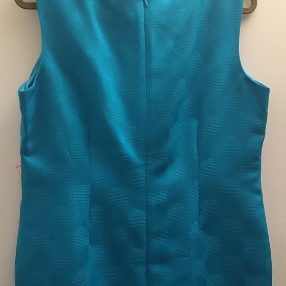 🍀 SOLD. Jones Studio Turquoise Sheath Dress, Size 14 - Picture 5 of 5
